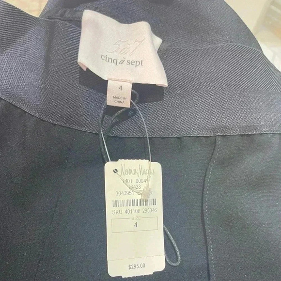 Cinq a Sept Black Brianne Pant Drapey Crepe pant with side slit size 4 - Picture 7 of 11